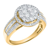 Valencia 0.90 Ct 14K Yellow Gold Diamond Halo Ring