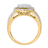 Valencia 0.90 Ct 14K Yellow Gold Diamond Halo Ring