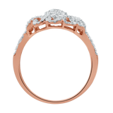 Caeloria 14K Rose Gold Diamond Cluster Ring – 0.95 Ct