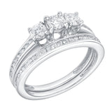 Celestyn Duo 14K White Gold Diamond Ring Set – 0.9 Ct