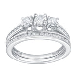 Celestyn Duo 14K White Gold Diamond Ring Set – 0.9 Ct