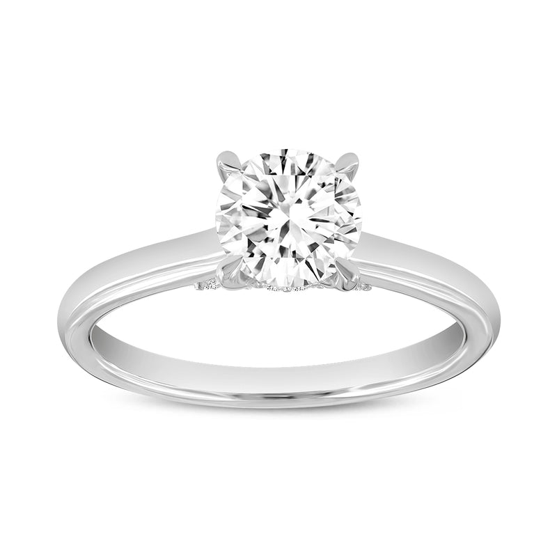 Certified Lab Grown Diamond Round Hidden Halo Engagement Ring (1.23 ctw) in 14K Gold