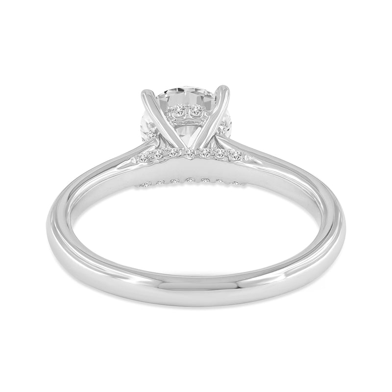 Certified Lab Grown Diamond Round Hidden Halo Engagement Ring (1.23 ctw) in 14K Gold