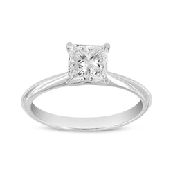 Rhea Princess 14K White Gold Princess Cut Lab Grown Diamond Classic Solitaire Ring - 1.25 Ct