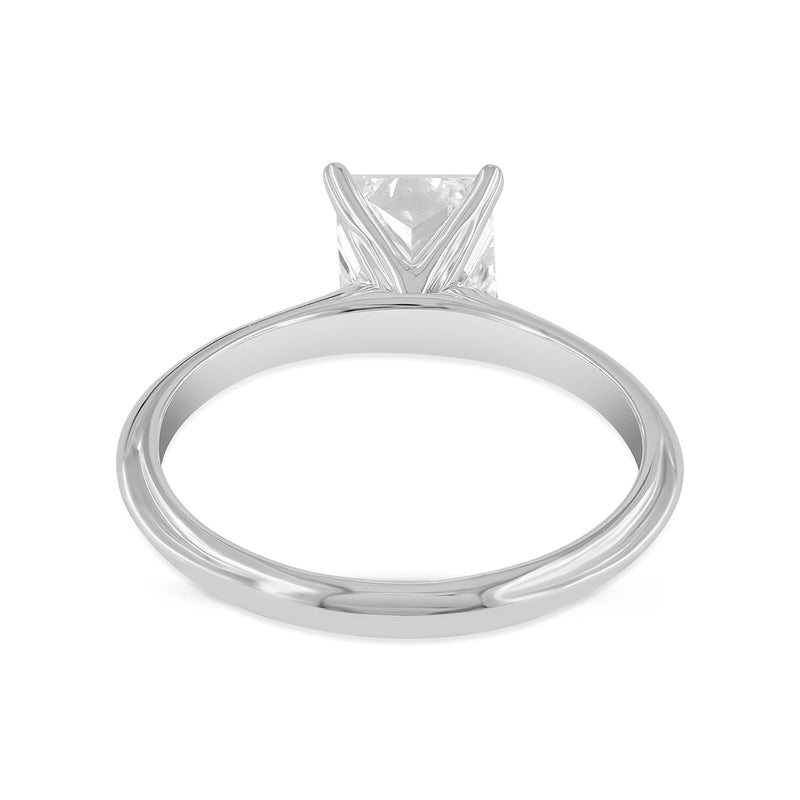 Rhea Princess 14K White Gold Princess Cut Lab Grown Diamond Classic Solitaire Ring - 1.25 Ct