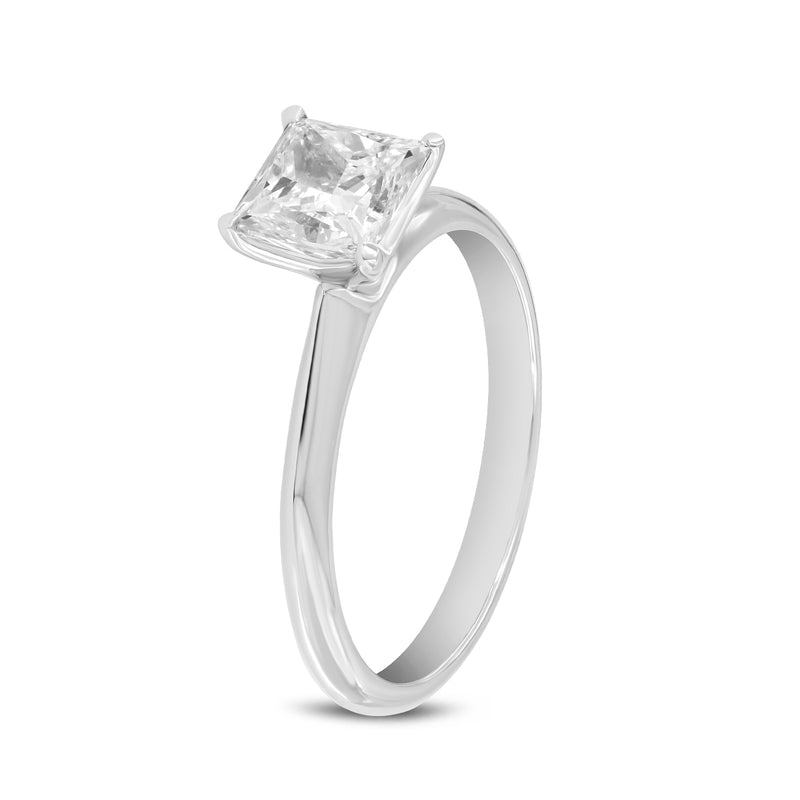 Rhea Princess 14K White Gold Princess Cut Lab Grown Diamond Classic Solitaire Ring - 1.25 Ct