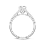 IGI Certified Round Shape Cultured Diamond (1.01 ctw) Solitaire Ring in 14K White Gold