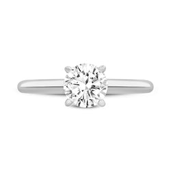 Certified Round Shape Lab Grown Diamond (1.06 ctw) Stunning Solitaire Ring in 14K White Gold