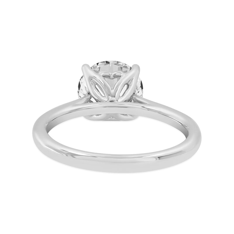 Certified Lab Grown Round Diamond Cathedral Solitaire Ring (2.50 ctw) in 14K Gold