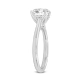 Zoey 14K White Gold Round Cut Lab Grown Diamond Cathedral Engagement Ring - 2.5 Cts
