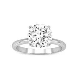 Certified Lab Grown Round Diamond Cathedral Solitaire Ring (2.50 ctw) in 14K Gold