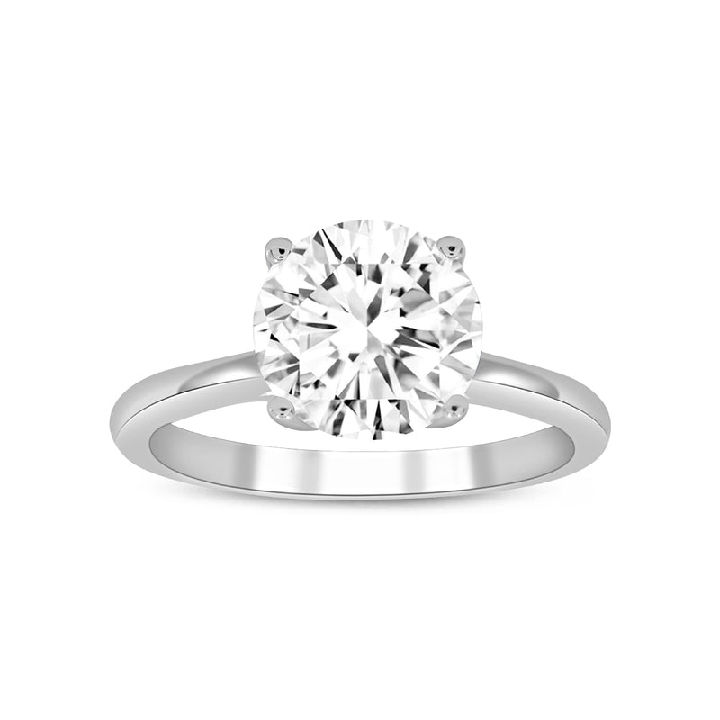 Certified Lab Grown Round Diamond Cathedral Solitaire Ring (2.50 ctw) in 14K Gold