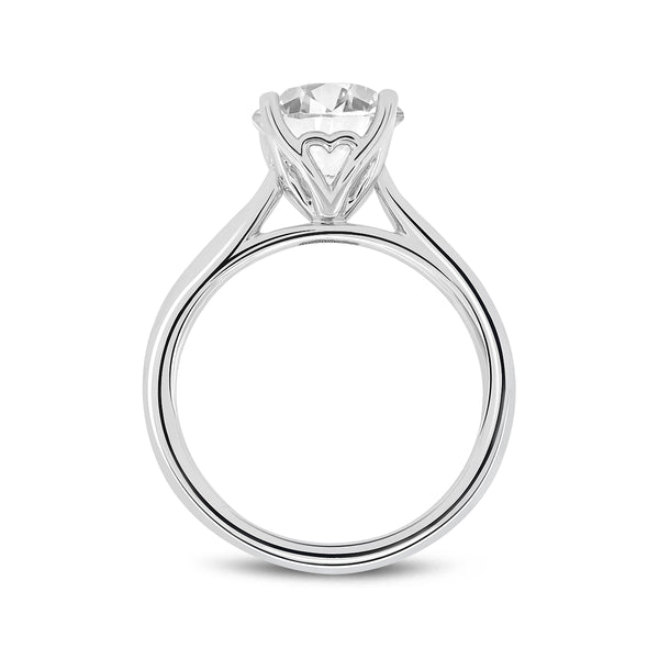 Certified Lab Grown Round Diamond Cathedral Solitaire Ring (2.50 ctw) in 14K Gold
