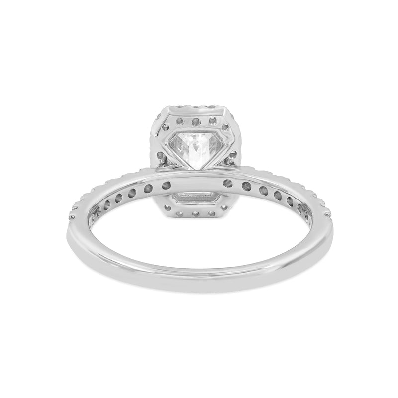 Certified Lab Grown Emerald Cut Halo Diamond Ring (1.70 ctw) in 14K Gold