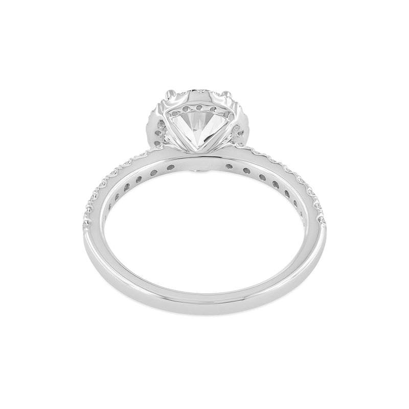 Certified Lab Grown Round Diamond Halo Ring (1.54 ctw) in 14K Gold