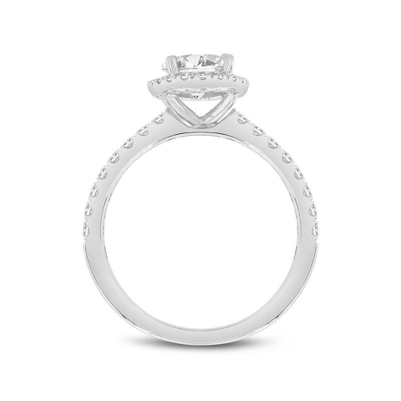 Certified Lab Grown Oval Halo Diamond Ring (1.99 ctw) in 14K Gold