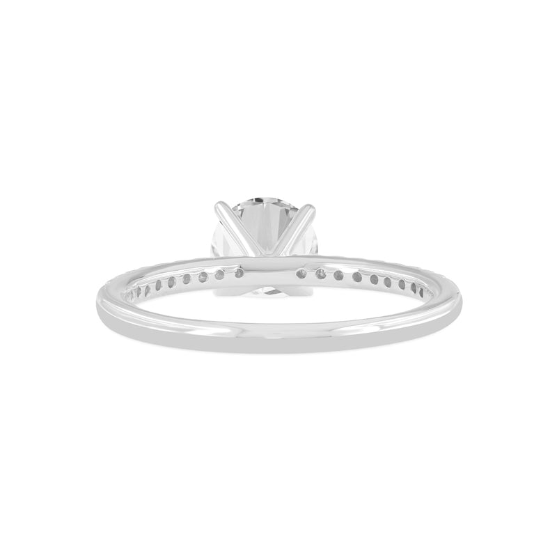 Certified Round Shape Lab Grown Diamond (1.14 ctw) Ring in 14K White Gold