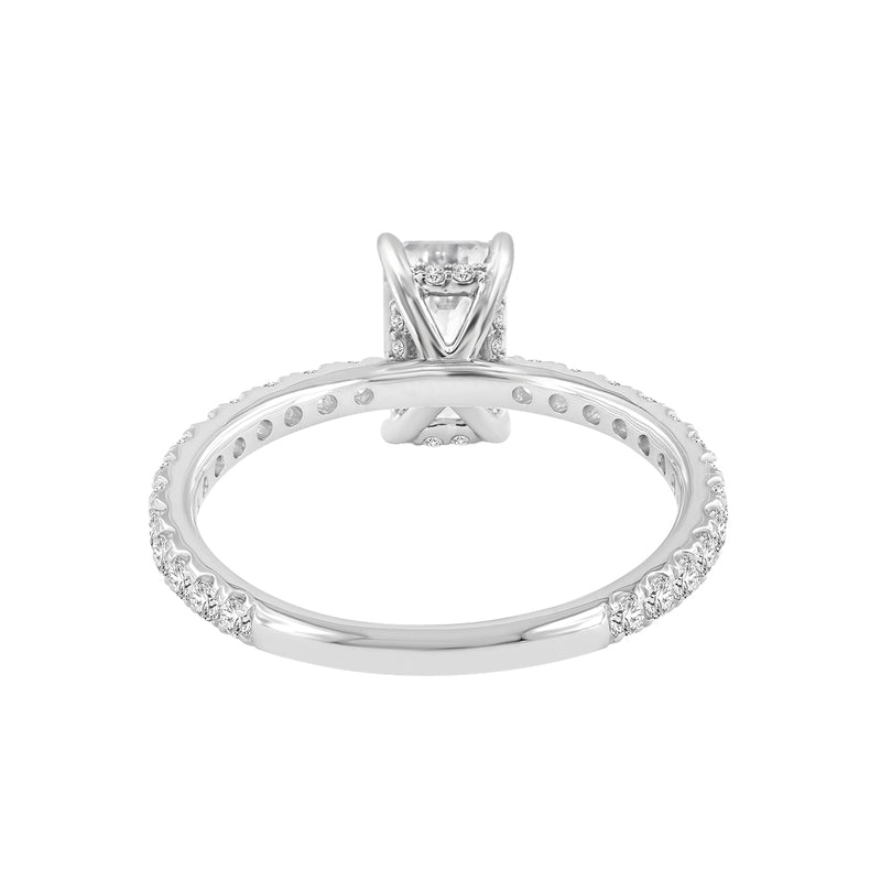 Certified Lab Grown Diamond Emerald Cut Hidden Halo Ring (2.03 ctw) in 14K Gold