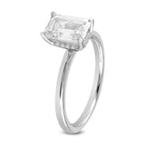 IGI Certified Cultured Diamond Emerald Cut Solitaire Hidden Halo Ring (1.60 ctw) in 14K Gold