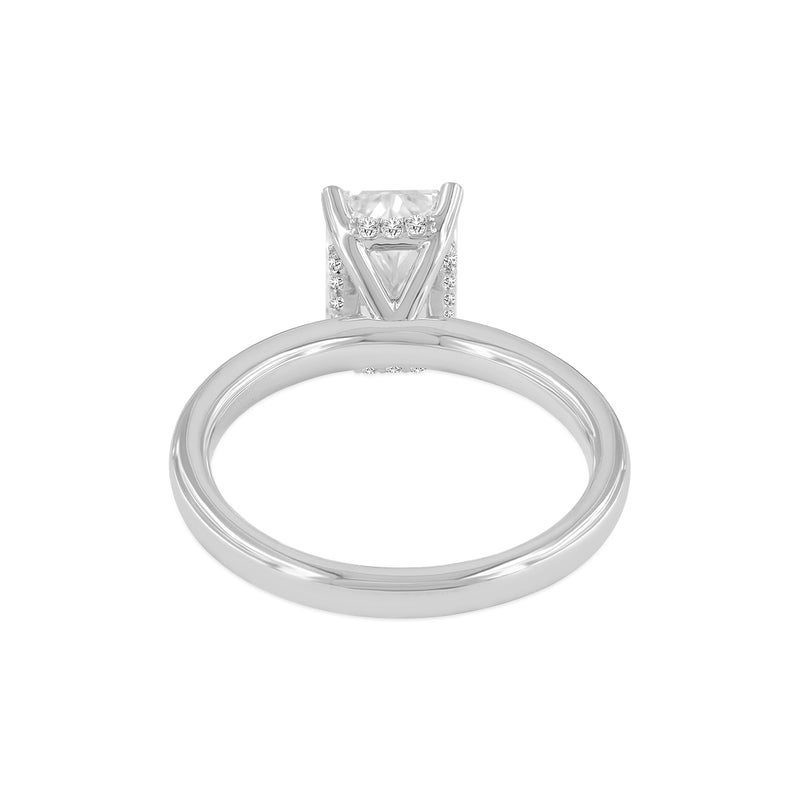 Certified Lab Grown Diamond Radiant Cut Solitaire Hidden Halo Ring (2.10 ctw) in 14K Gold