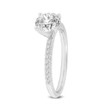 Isabella 14K White Gold Round Cut Lab Grown Diamond Halo Engagement Ring - 1.2 ctw