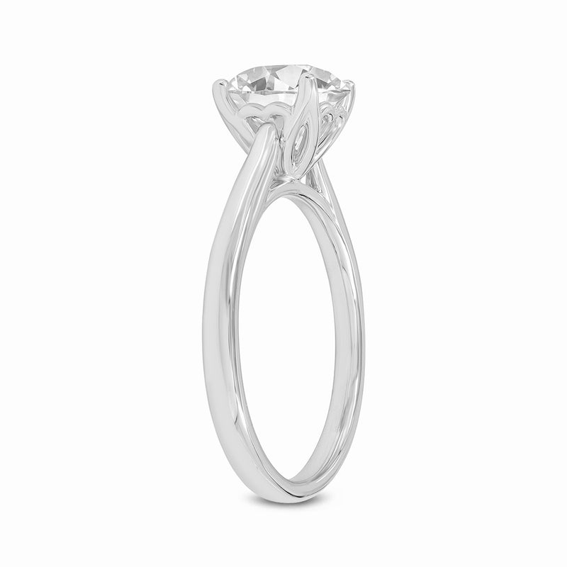 Certified Round Shape Lab Grown Diamond (2.04 ctw) Solitaire Ring in 14K White Gold