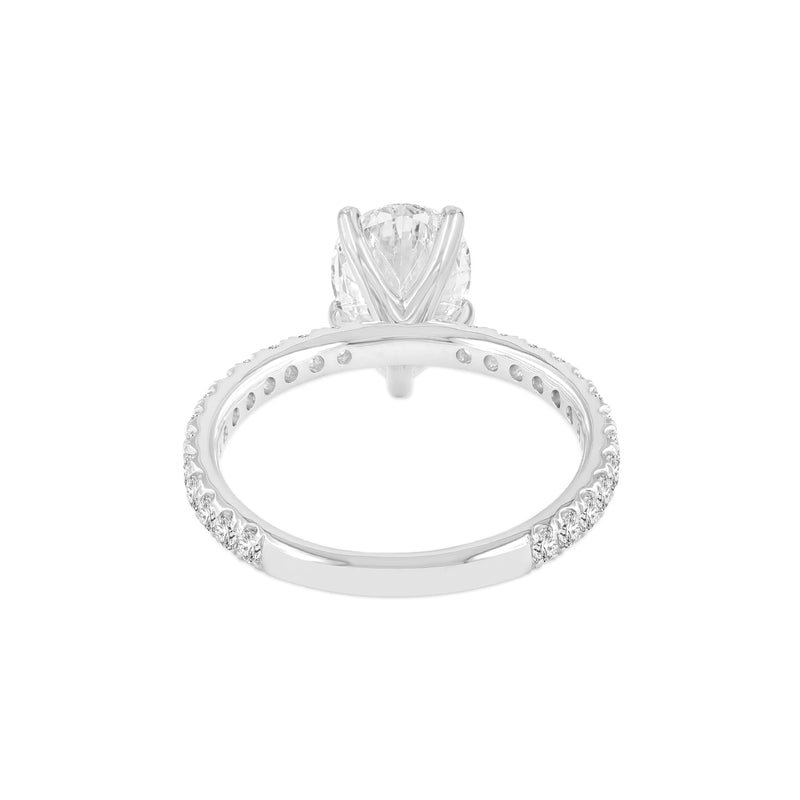 Certified Pear Cut Lab Grown Diamond (1.98 ctw) Ring in 14K White Gold