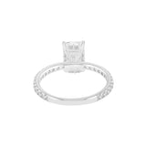 Sia 14K White Gold Radiant Cut Lab Grown Diamond Hidden Halo Ring - 2.25 Ct