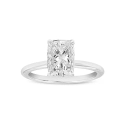 Certified Cushion Cut Cultured Diamond (2.7 ctw) Hidden Halo Ring in 14K White Gold