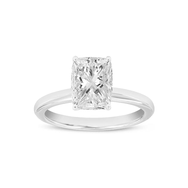 Certified Round Shape Lab Grown Diamond (1.24 ctw) Ring in 14K White Gold