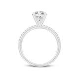 Certified Round Shape Lab Grown Diamond (1.7 ctw) Ring in 14K White Gold