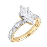 Althea 2.6 Ct Marquise Lab Grown Diamond Engagement Ring in 14K Yellow Gold