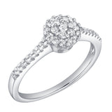 Nuvienne 14K White Gold Halo Cluster Diamond Ring – 0.3 Ct