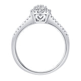 Nuvienne 14K White Gold Halo Cluster Diamond Ring – 0.3 Ct