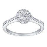 Nuvienne 14K White Gold Halo Cluster Diamond Ring – 0.3 Ct
