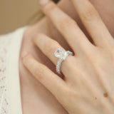 Maelis 14K White Gold Radiant Lab Grown Diamond Hidden Halo Engagement Ring – 7.45 cts