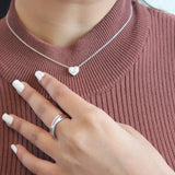 Valentina 14K White Gold Lab Grown Diamond Heart Necklace - 1 ct
