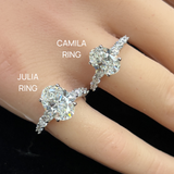 Camila 14K White Gold Oval Lab Grown Diamond Engagement Ring - 2.5 Ct