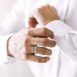 Touchdown American Football Brown Rhodium Plated Sterling Silver Diamond Ring