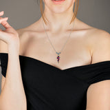 Fearless Turquoise Diamond Necklace in 14K Yellow Gold Plated Sterling Silver