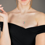 Unicorn Popcorn Pearl & Diamond Mosaic Necklace in 14K Yellow Gold Plated Sterling Silver