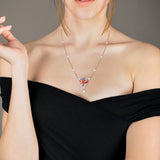 Pops of Passion Pearl & Diamond Mosaic Necklace in 14K Yellow Gold Plated Sterling Silver