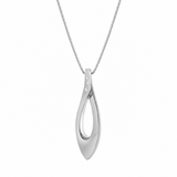 Liyana 0.03 Ct Diamond Teardrop Twist Pendant in 925 Sterling Silver