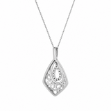 Soraya 0.08 Ct  Diamond Teardrop Pendant in 925 Sterling Silver