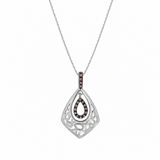 Soraya 0.08 Ct  Diamond Teardrop Pendant in 925 Sterling Silver