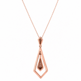 Marisa 0.10 Ct Diamond Geometric Drop Pendant in 925 Sterling Silver