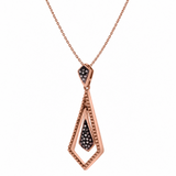 Marisa 0.10 Ct Diamond Geometric Drop Pendant in 925 Sterling Silver
