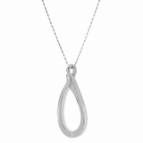 Cirelle 0.01 Ct Diamond Teardrop Twist Pendant Necklace in 925 Sterling Silver