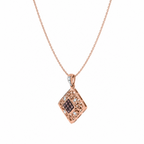 Selora 0.08 Ct Diamond Geometric Pendant Necklace in 925 Sterling Silver
