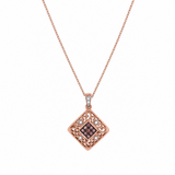 Selora 0.08 Ct Diamond Geometric Pendant Necklace in 925 Sterling Silver